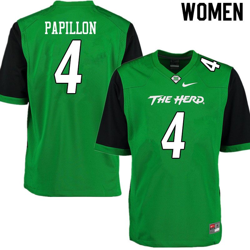 Women #4 Lawrence Papillon Marshall Thundering Herd College Football Jerseys Sale-Gren - Click Image to Close